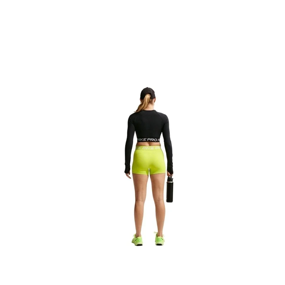 Nike Pro 365 Womens 3 Inch Shorts Volt Neon Yellow CZ9857-389 Size SMALL NEW‎